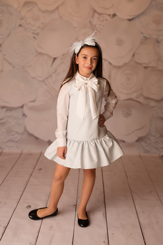 Daga Ceremony & Elegance Girls Pinafore & Bow Blouse