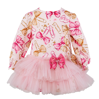 Daga Pretty In Pink Girls Printed Tulle Dress Pink