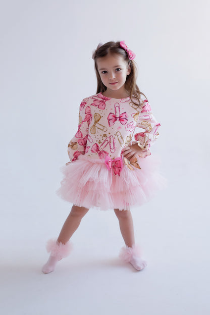 Daga Pretty In Pink Girls Printed Tulle Dress Pink